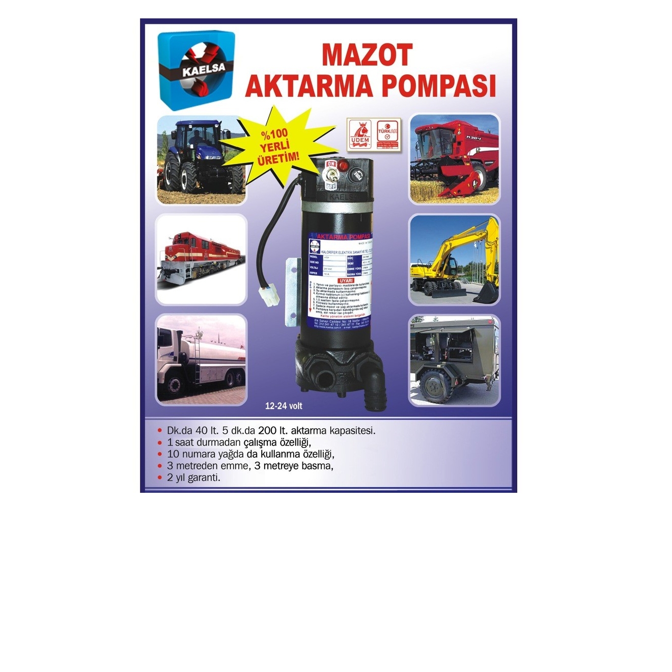 Kaelsa 12 Volt Mazot Pompası teknik veri 1